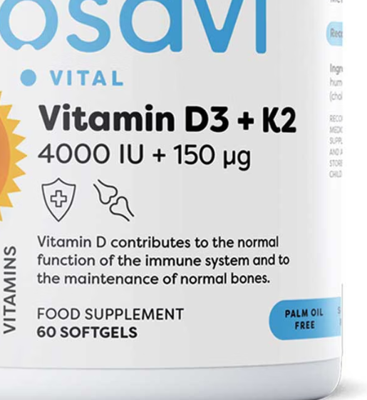 Osavi Vitamin D3 + K2 Softgels