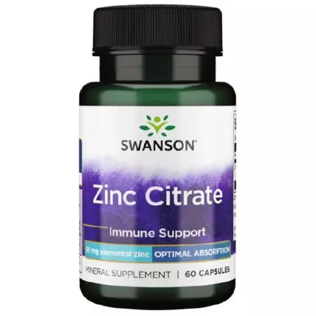 Swanson Zinc Citrate 50 mg 60 Capsules